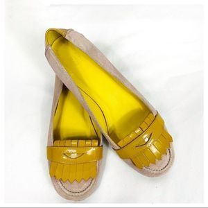 Gap Pink Suede & Mustard Patent Leather Loafers M… - image 1